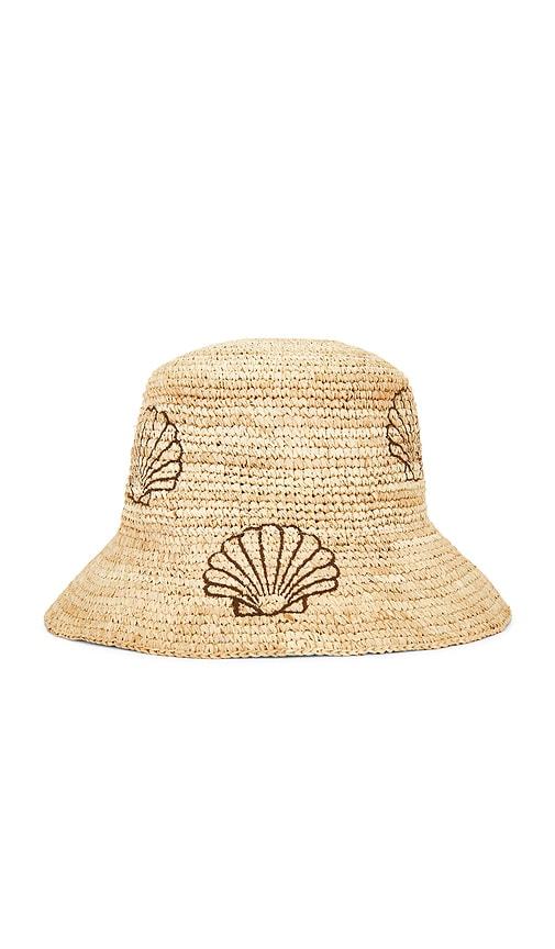 Nikki Beach Seashell Bucket Hat in Beige by NIKKI BEACH