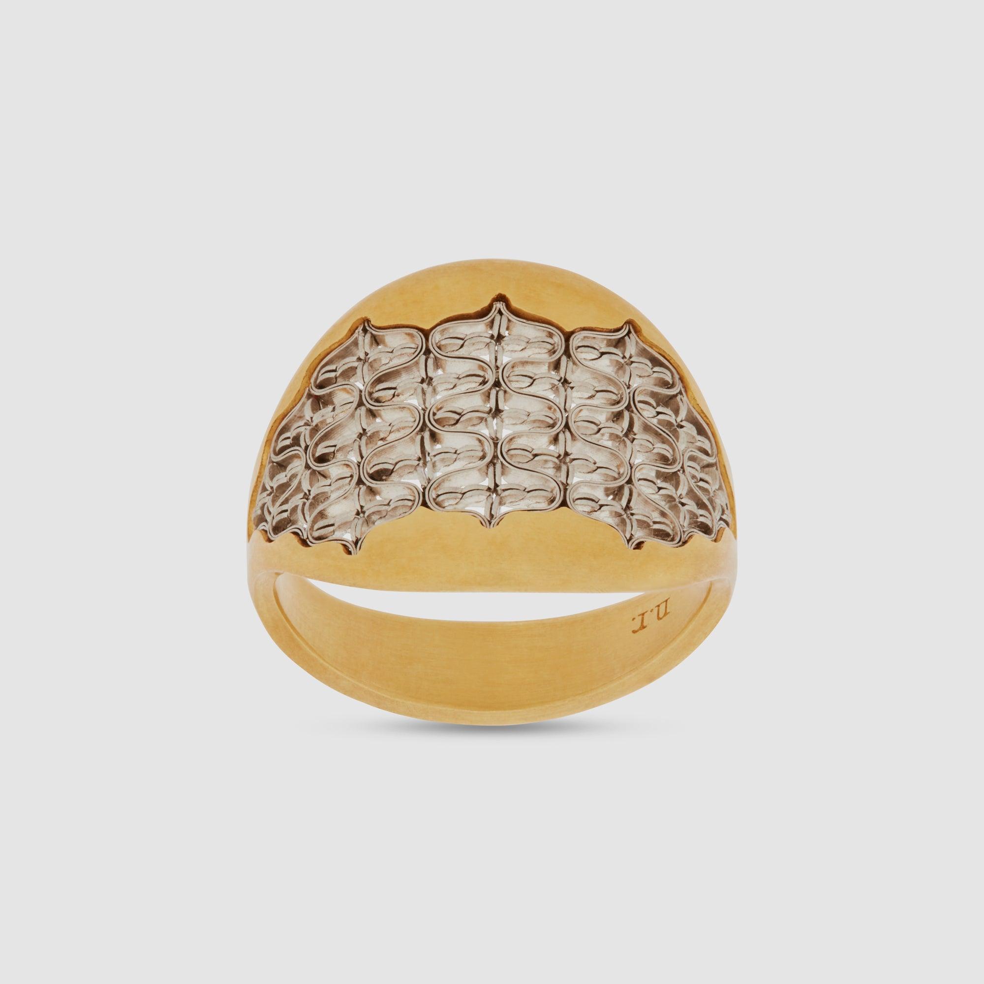 NIKOLLE RADI - Handworked Yellow Gold & Platinum Strand Ring by NIKOLLE RADI