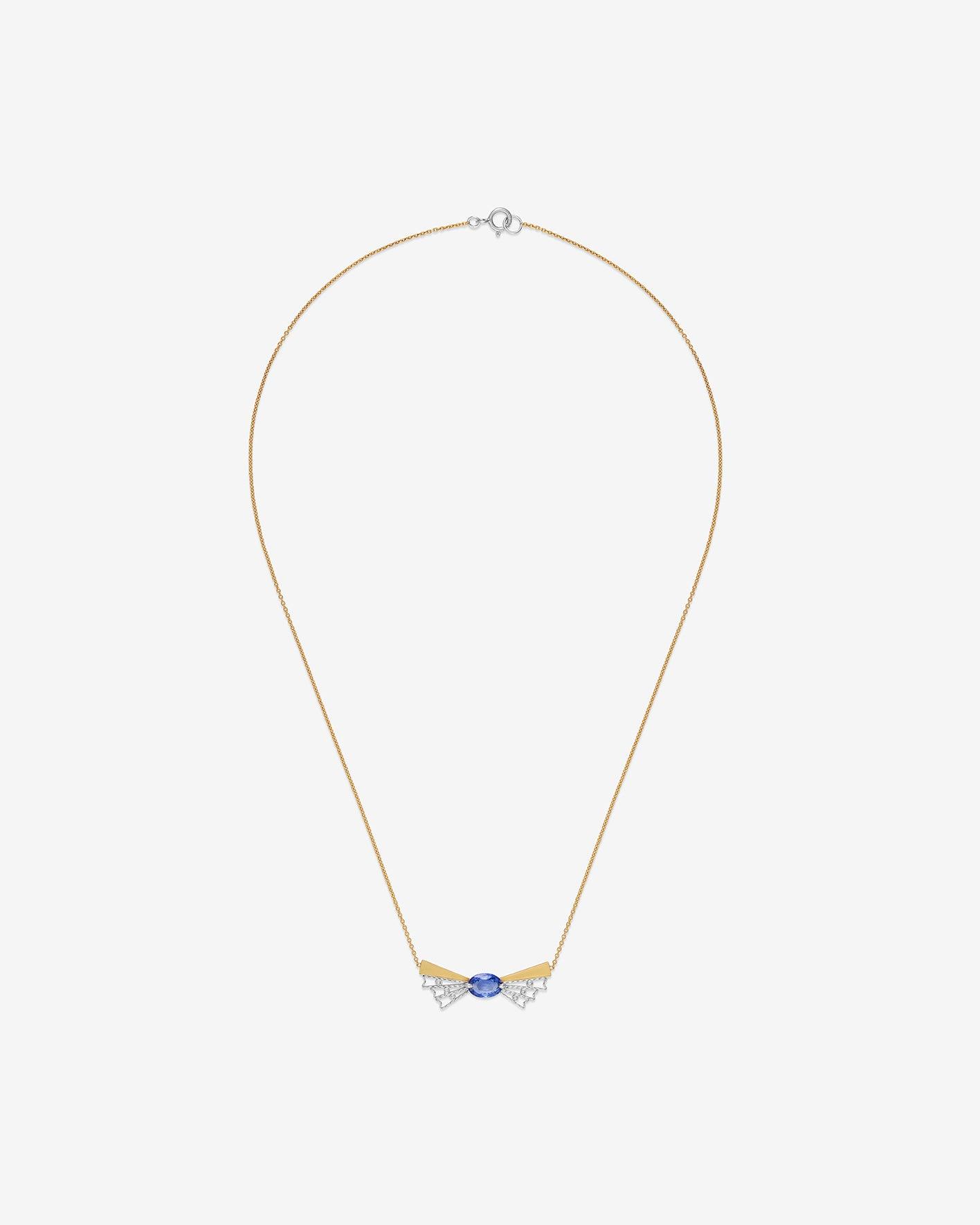 Nikolle Radi  - Bow Necklace -  (Yellow Gold/Platinum) by NIKOLLE RADI