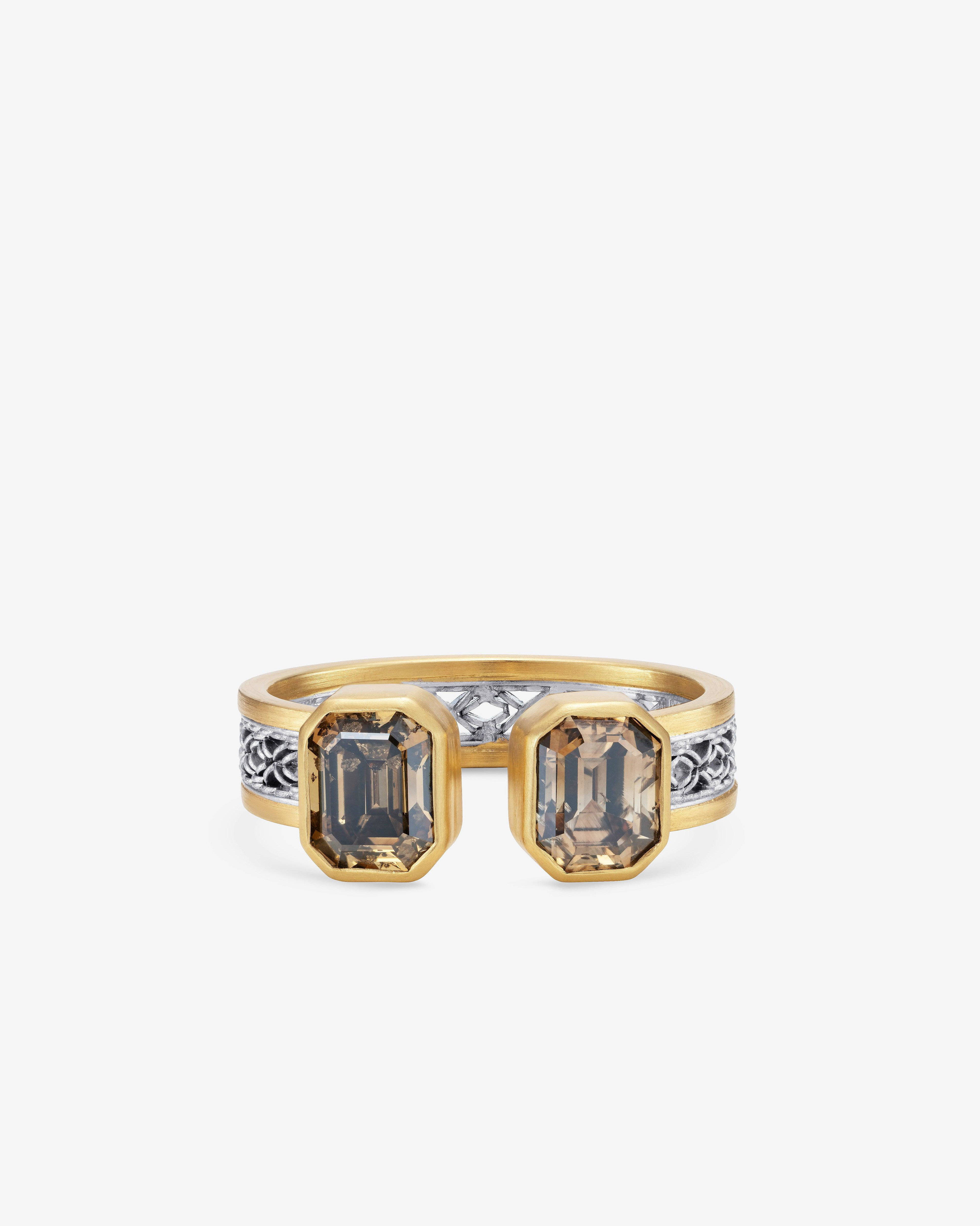 Nikolle Radi  - Duo Diamond Ring -  (Yellow Gold) by NIKOLLE RADI