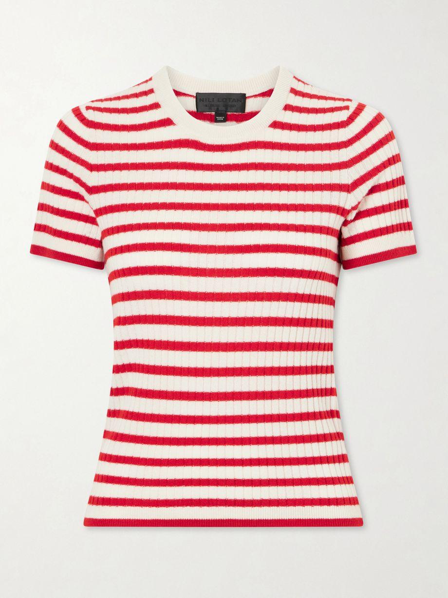 Alita striped cashmere T-shirt by NILI LOTAN