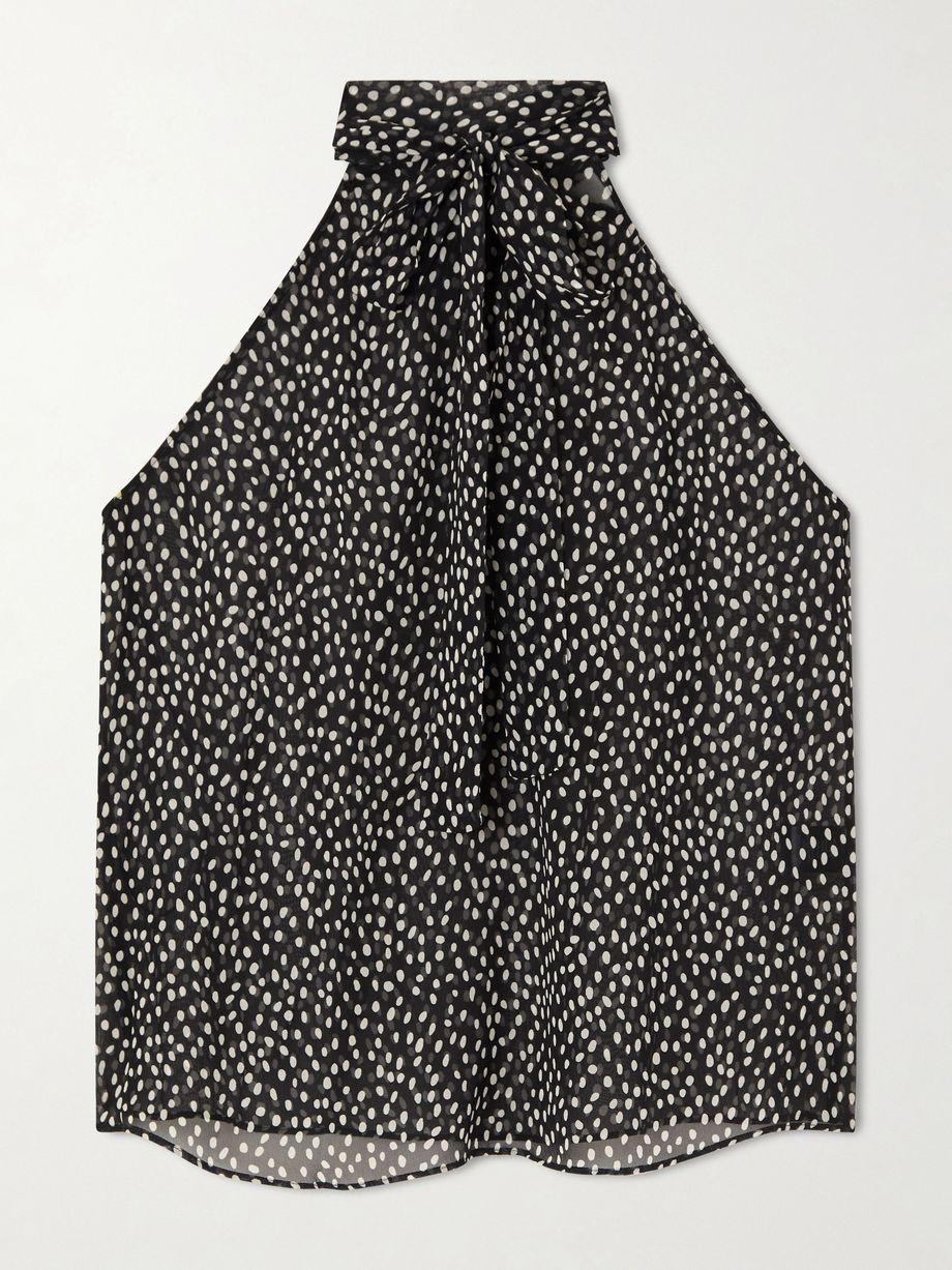 Alla halterneck polka-dot silk-chiffon blouse by NILI LOTAN