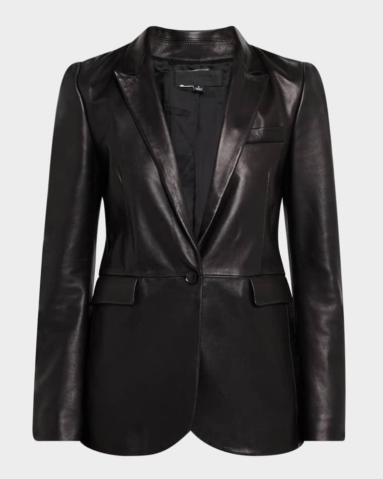 Belmonde Leather Single-Breasted Jacket by NILI LOTAN