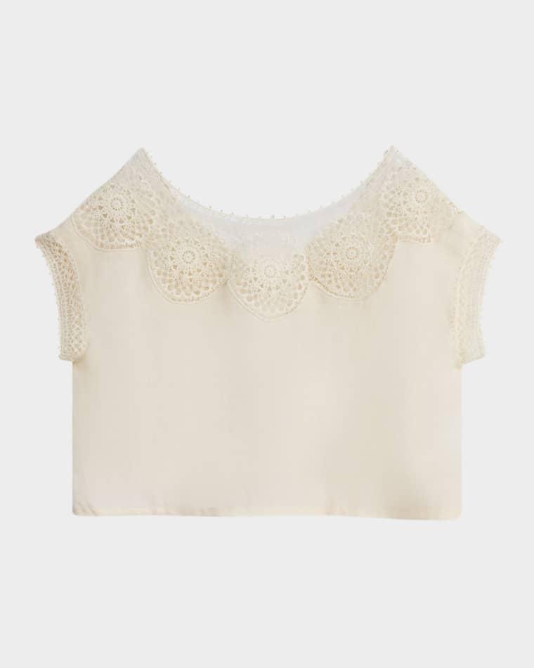 Caila Embroidered Ramie Top by NILI LOTAN