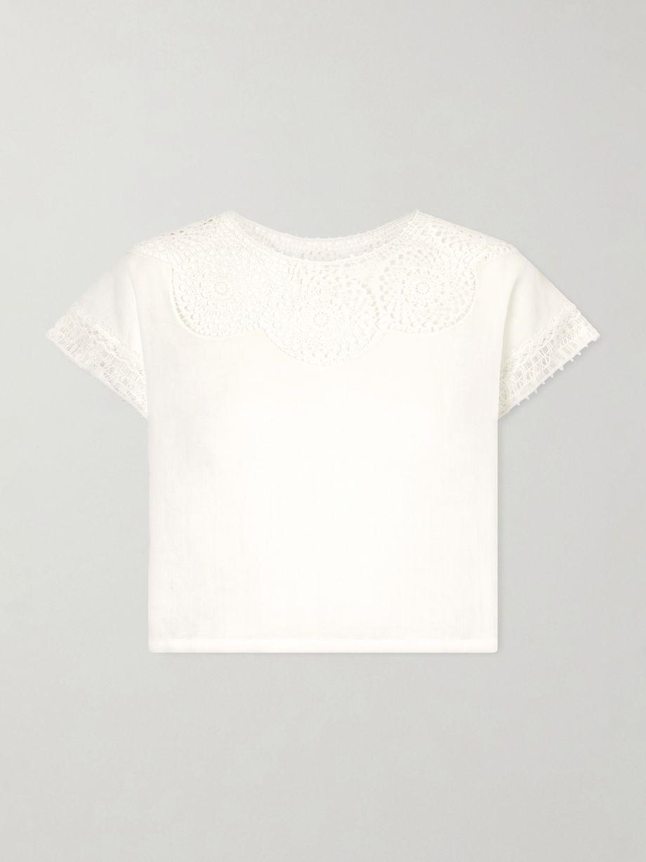 Caila crochet-trimmed ramie top by NILI LOTAN