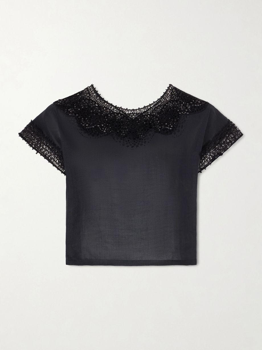 Caila crochet-trimmed ramie top by NILI LOTAN