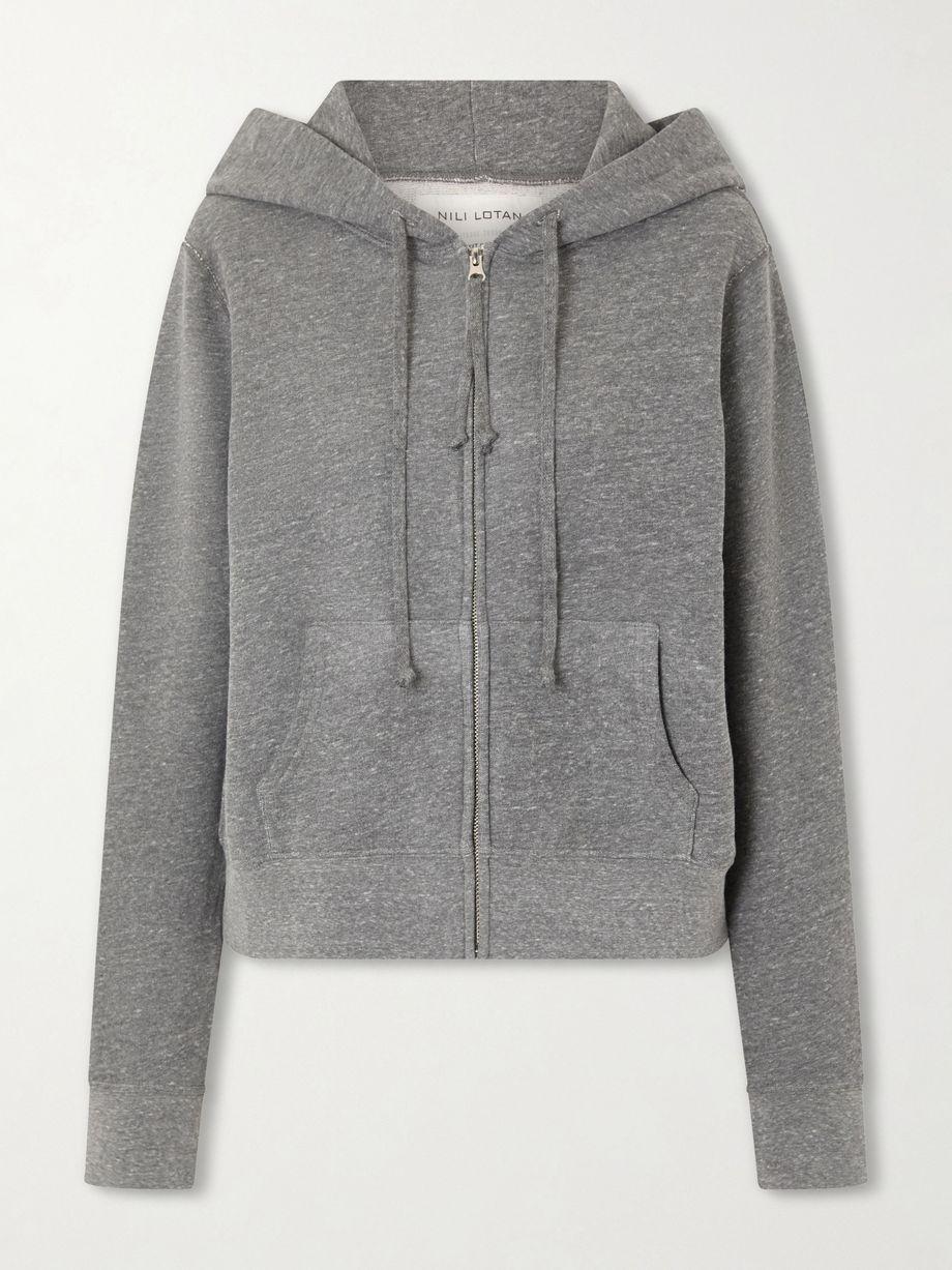 Callie hoodied jersey zip-up sweater by NILI LOTAN