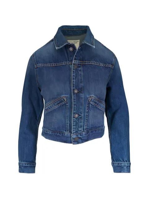 Carly Simon contrast-stitch denim jacket by NILI LOTAN