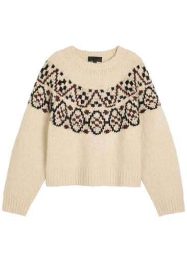 Chrissy patterned cashmere and silk-blend jumper by NILI LOTAN