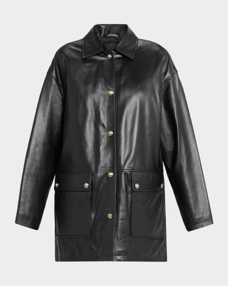 Cordel Lambskin Leather Coat by NILI LOTAN