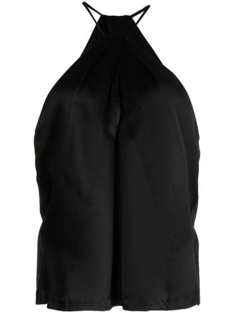 Edwige halterneck silk top by NILI LOTAN