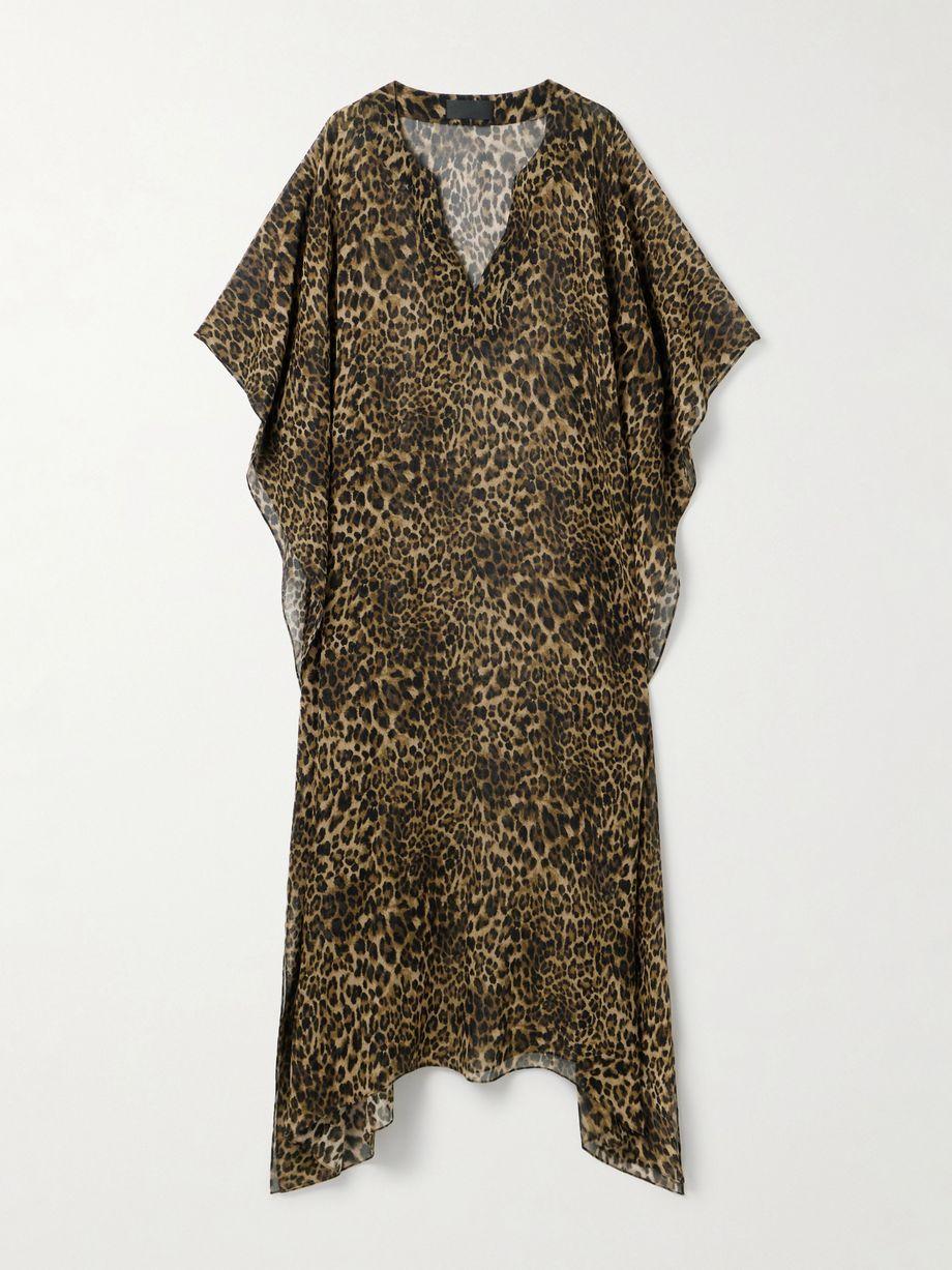 Erica leopard-print silk crepe de chine kaftan by NILI LOTAN