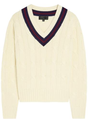 Fabiana cable-knit striped wool jumper by NILI LOTAN
