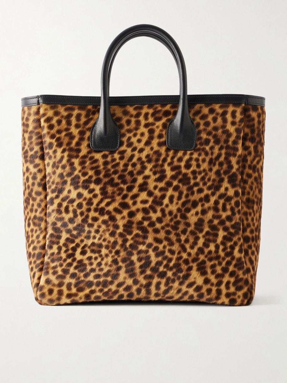Freddie leather-trimmed animal-print calf hair tote by NILI LOTAN