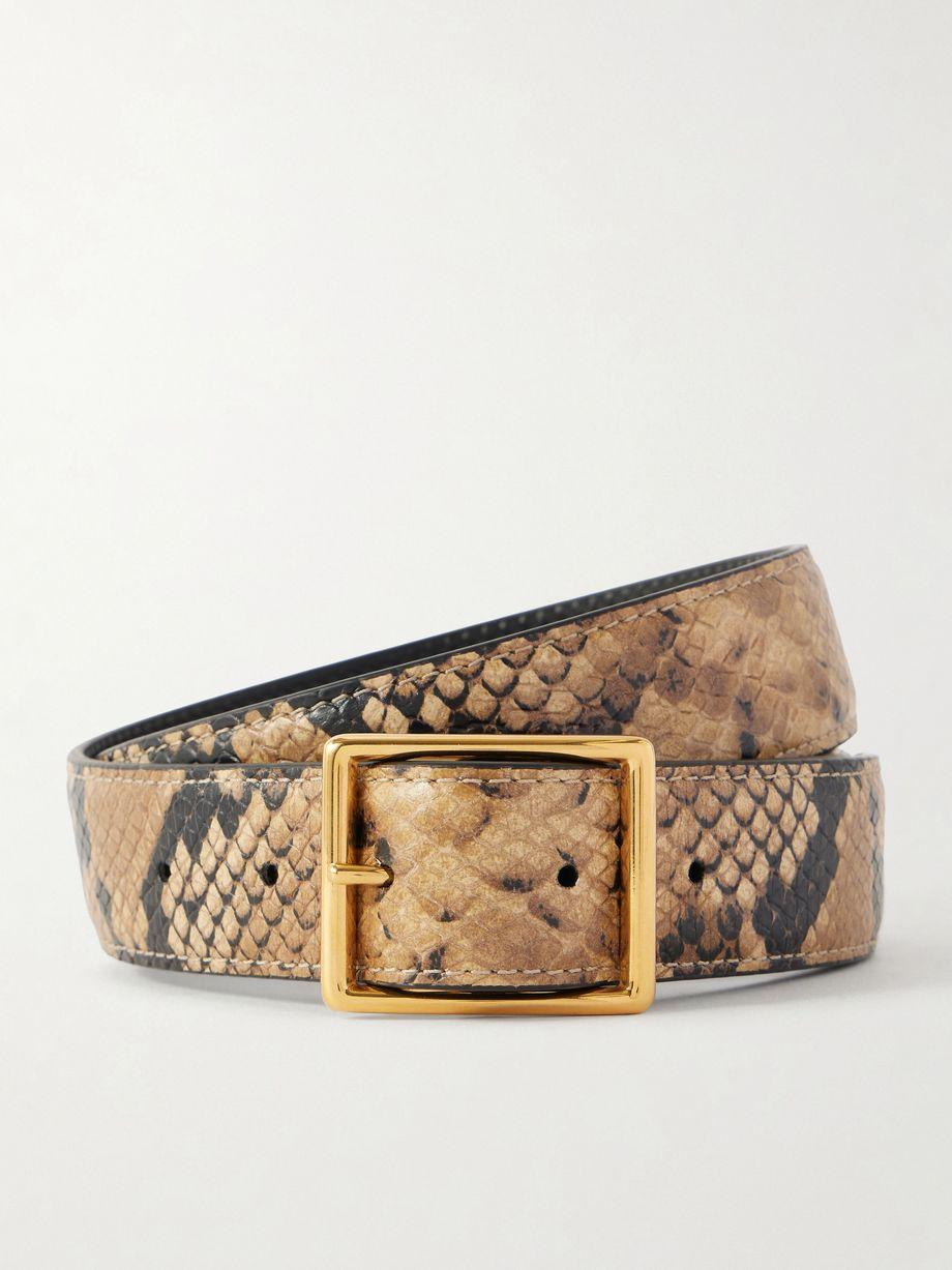 Gabriele snake-effect leather belt by NILI LOTAN