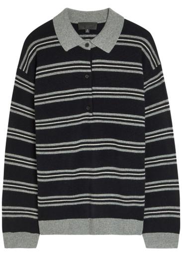 Galvez striped cashmere polo jumper by NILI LOTAN
