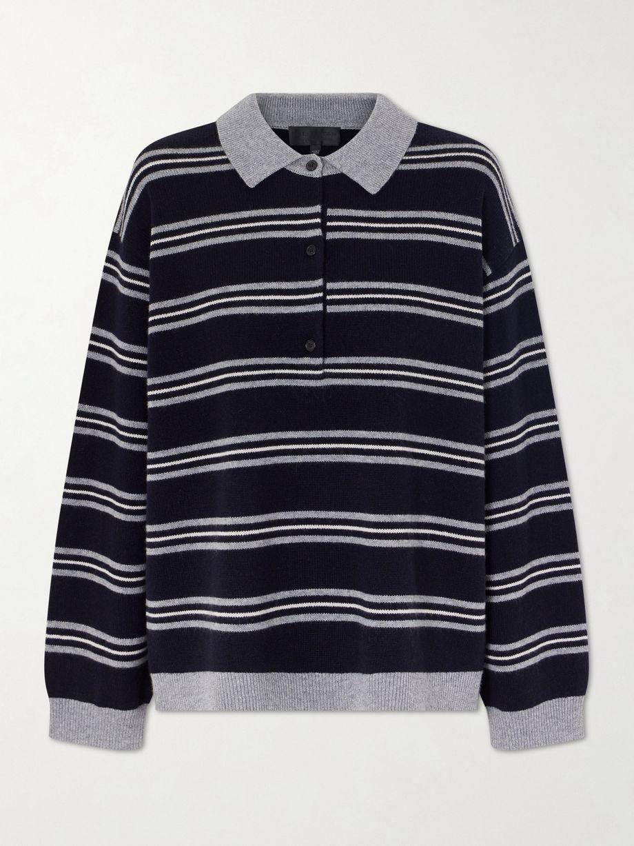 Galvez striped cashmere polo sweater by NILI LOTAN