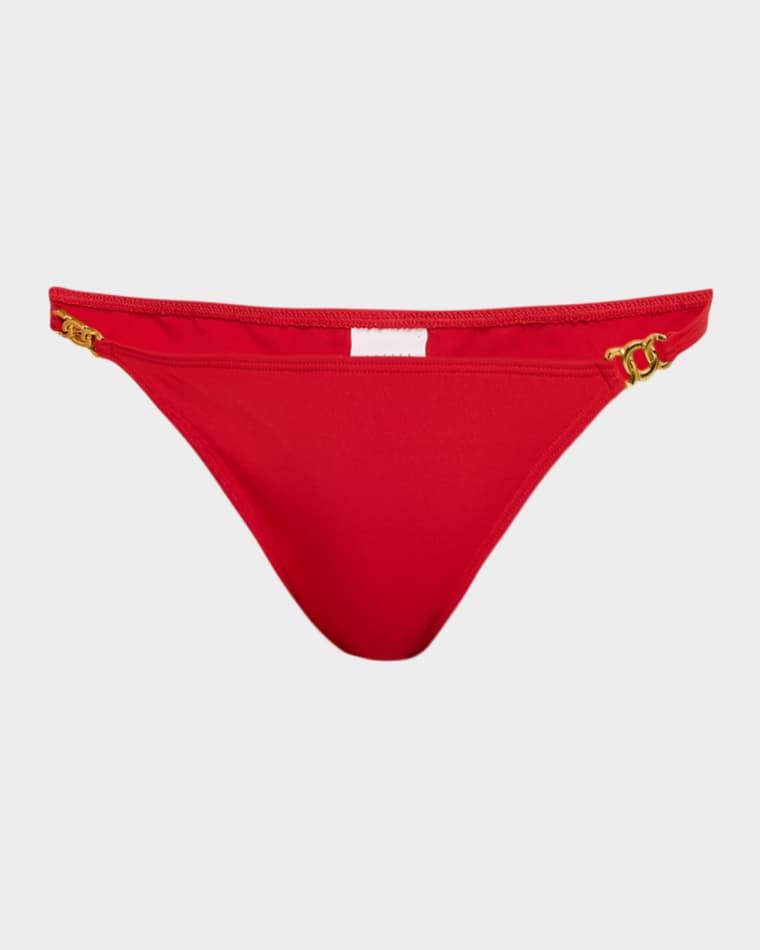 Hardware Low-Waist Bikini Bottoms by NILI LOTAN