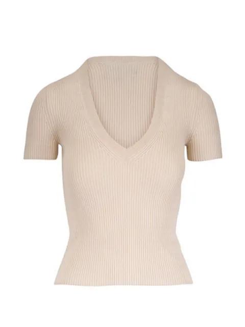 Italia ribbed V-neck T-shirt by NILI LOTAN