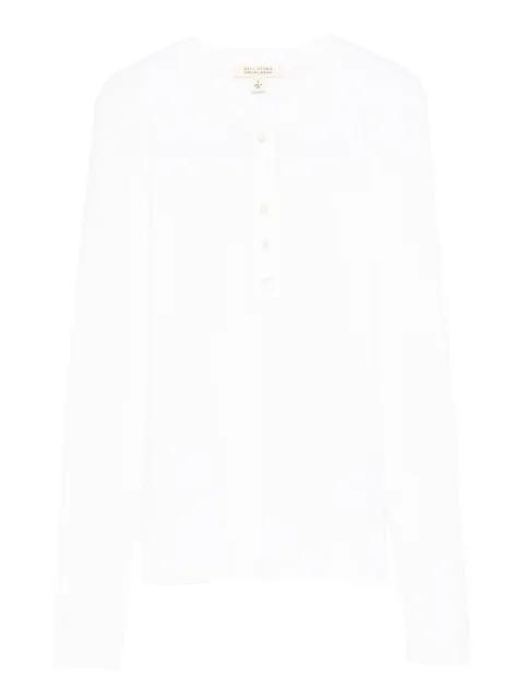 Jordan Henley long-sleeve buttoned polo top by NILI LOTAN