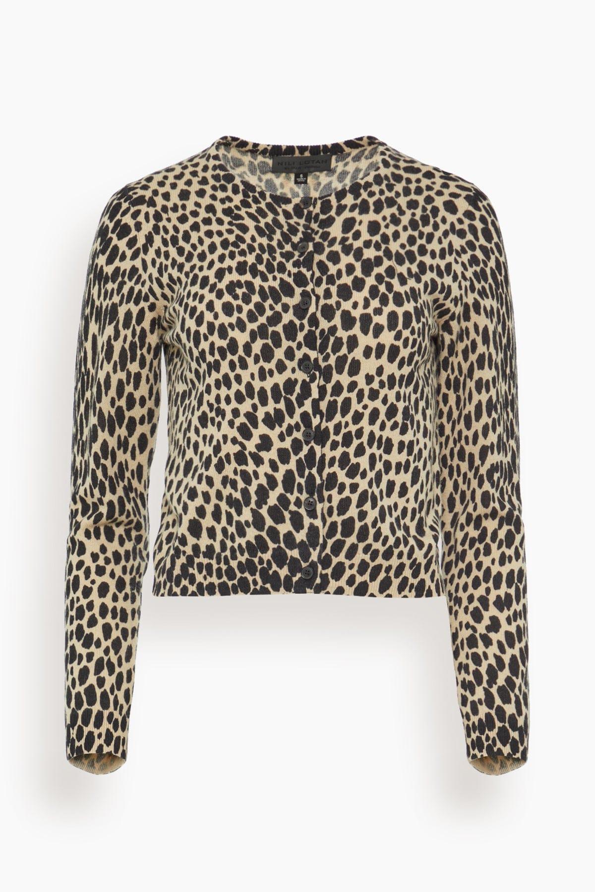 Keelah Cardigan in Taupe/Black Cheetah by NILI LOTAN