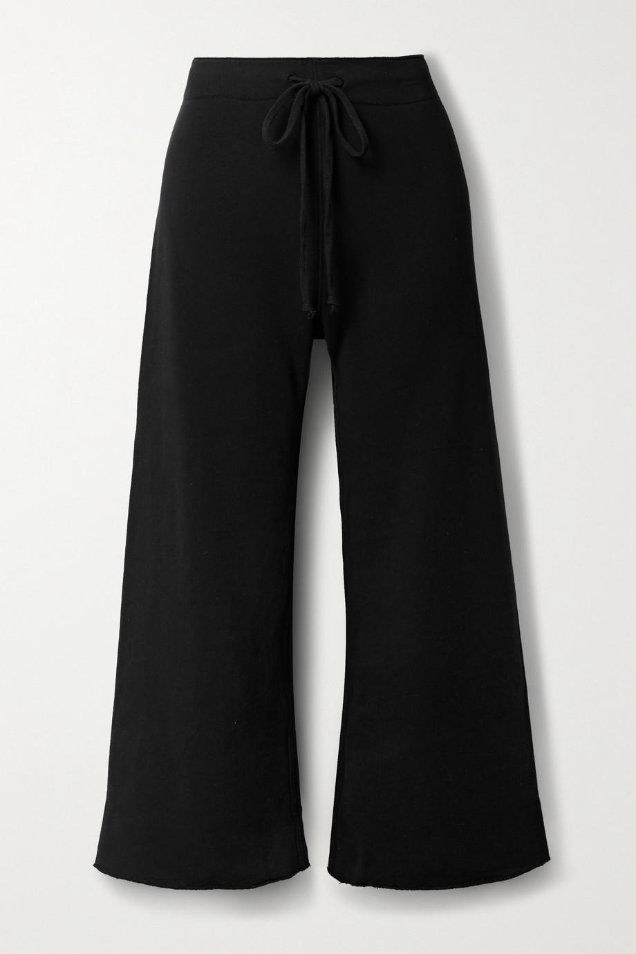 Kiki cropped voile-trimmed cotton-jersey track pants by NILI LOTAN