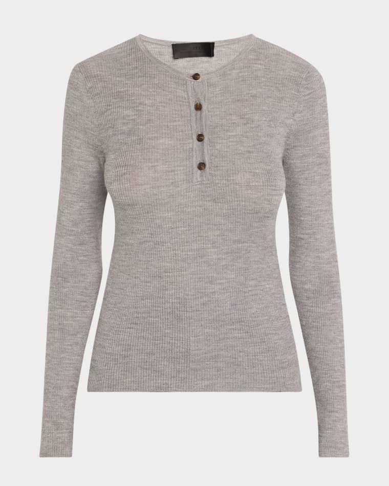 Klarise Henley Wool Sweater by NILI LOTAN
