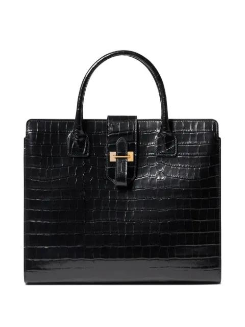 Lou croc-effect leather tote bag by NILI LOTAN