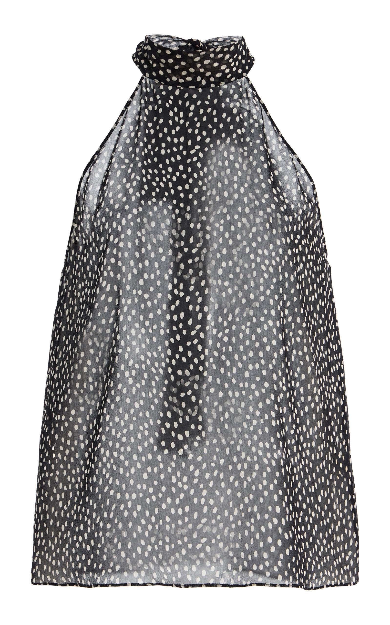 NILI LOTAN Alla Dotted Silk Halter Top - Moda Operandi by NILI LOTAN