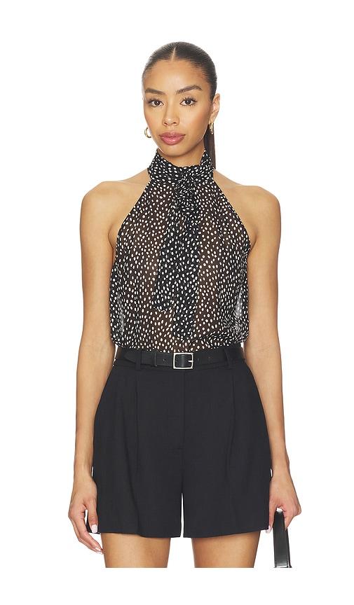 NILI LOTAN Alla Halterneck Top in Black by NILI LOTAN