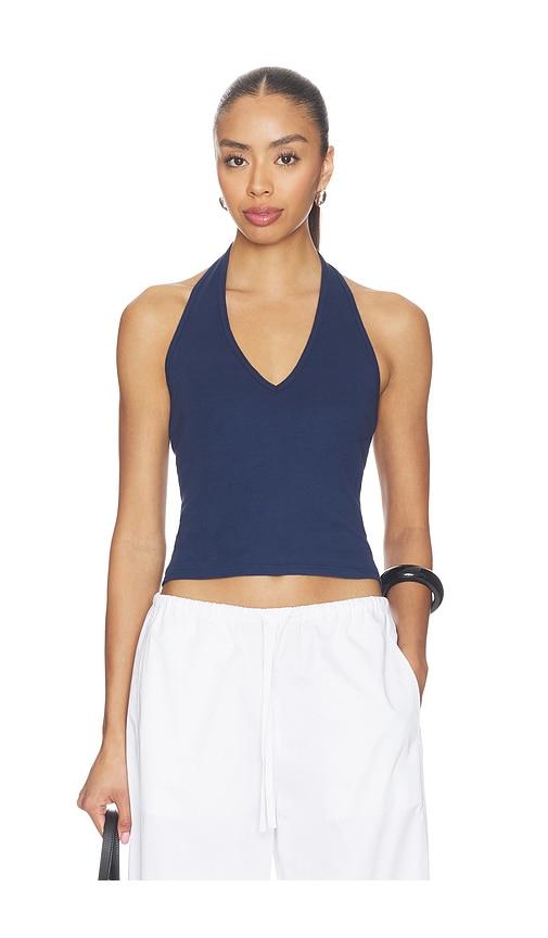 NILI LOTAN Britt Halter Top in Navy by NILI LOTAN