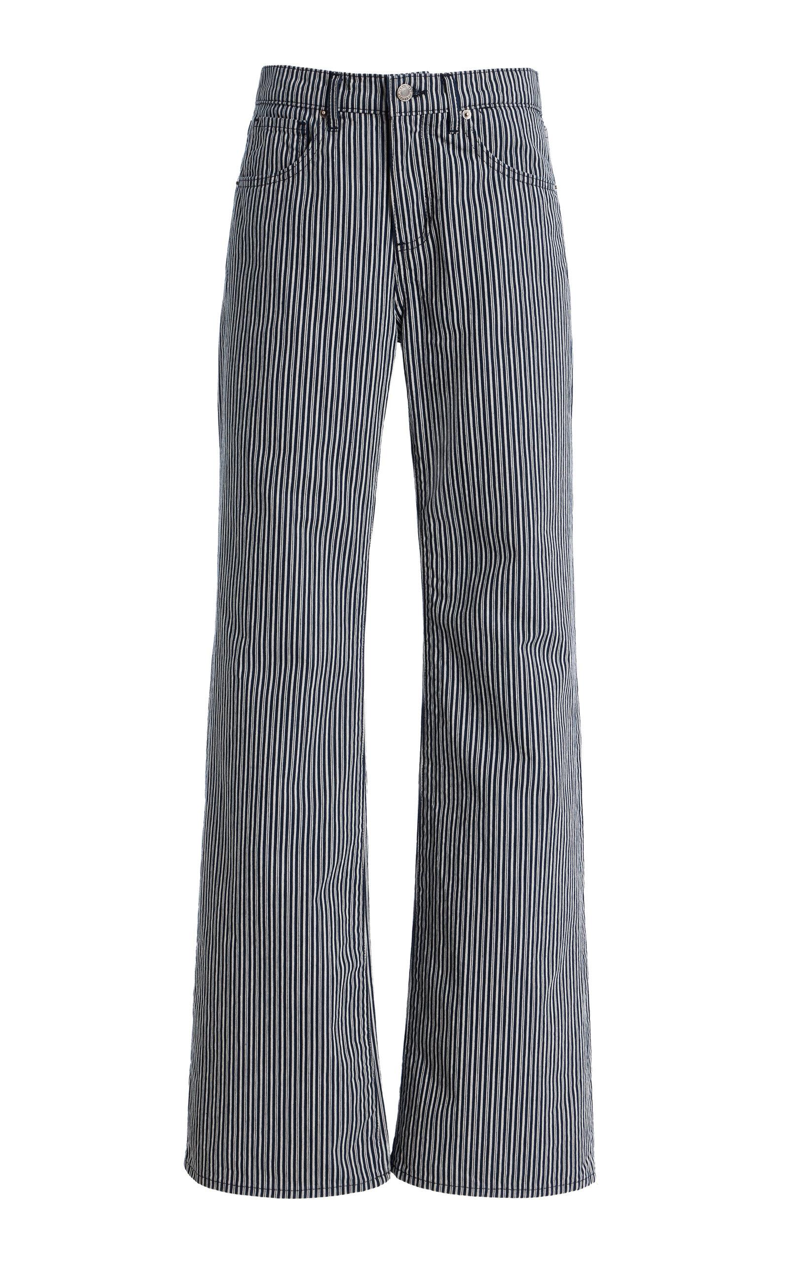 NILI LOTAN Celia Striped Rigid Mid-Rise Flare Jean - Moda Operandi by NILI LOTAN