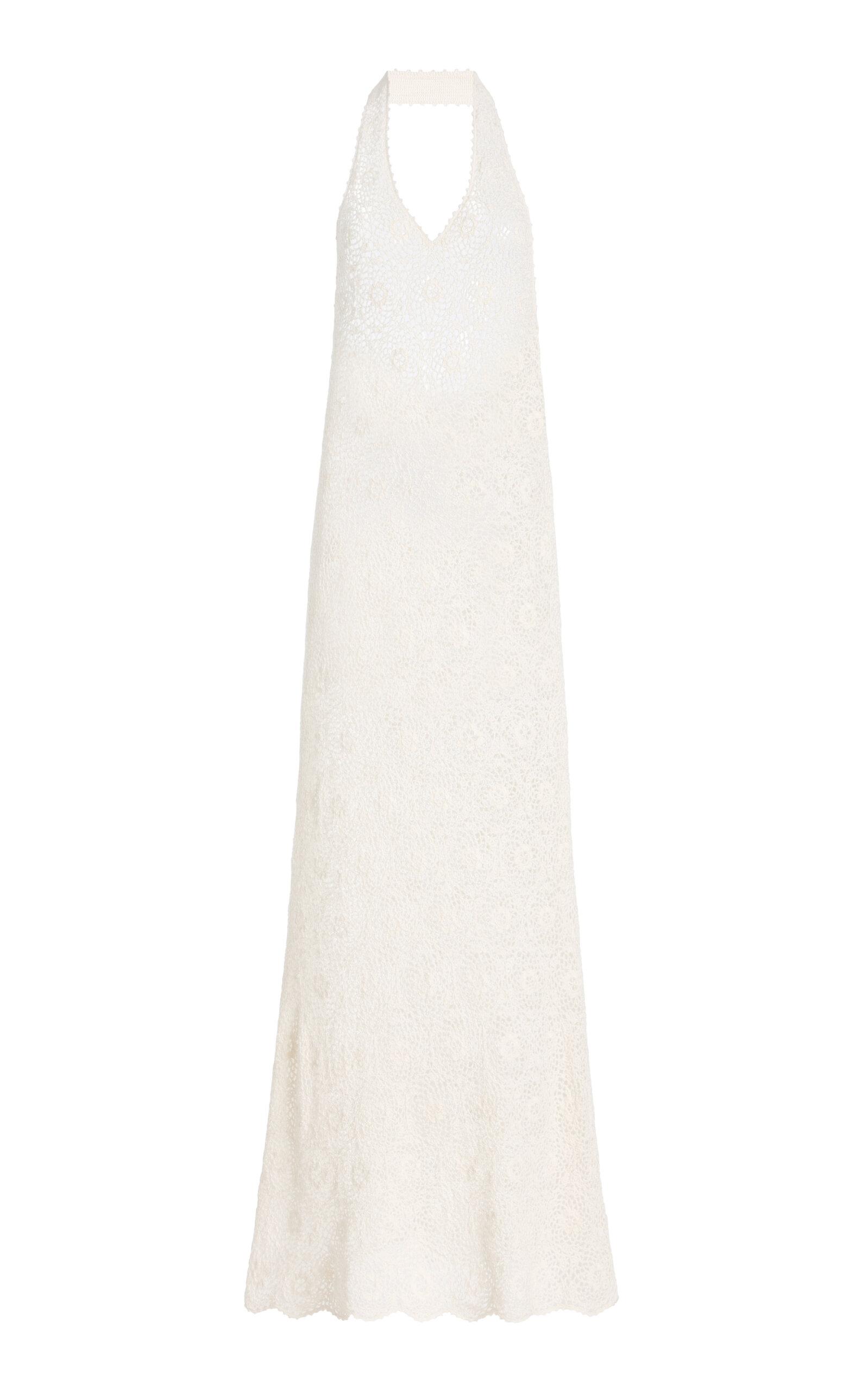 NILI LOTAN Eddie Crocheted Cotton Maxi Halter Dress - Moda Operandi by NILI LOTAN