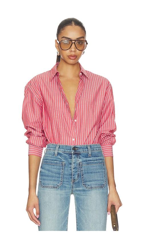 NILI LOTAN Yorke Shirt in Red,White by NILI LOTAN