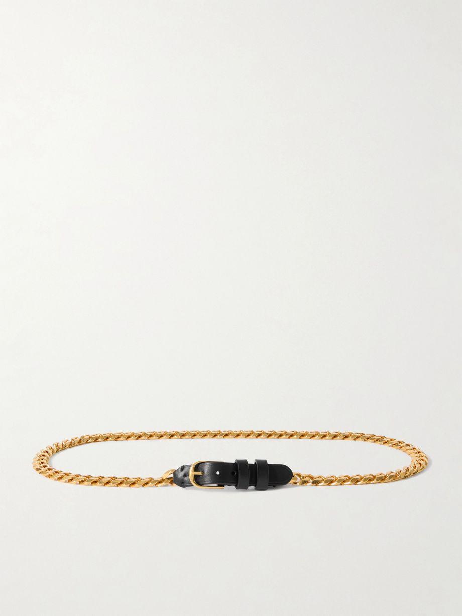 Nicolette leather-trimmed gold-tone belt by NILI LOTAN