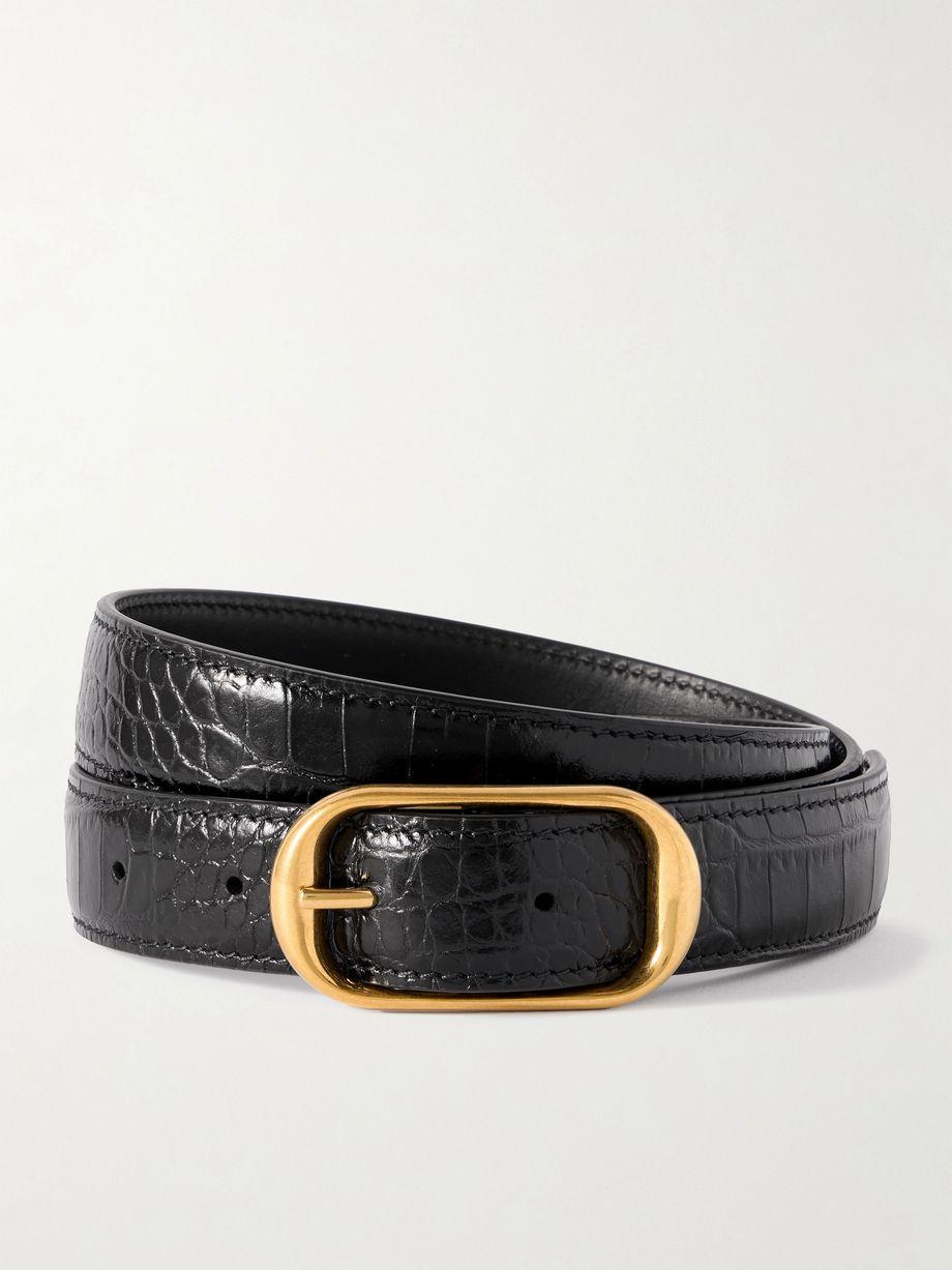 Reine croc-effect leather belt by NILI LOTAN