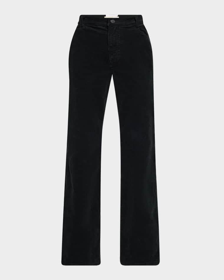 Roe Cotton Stretch Velvet Bootcut-Leg Pants by NILI LOTAN