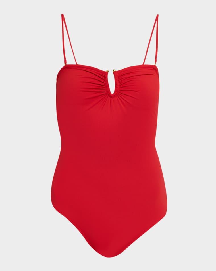 Ruched U-Ring One-Piece Swimsuit by NILI LOTAN
