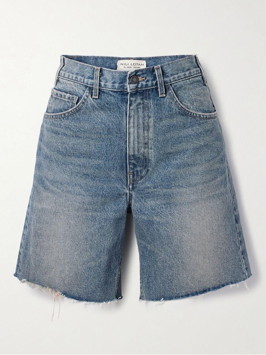 Russel frayed denim shorts by NILI LOTAN