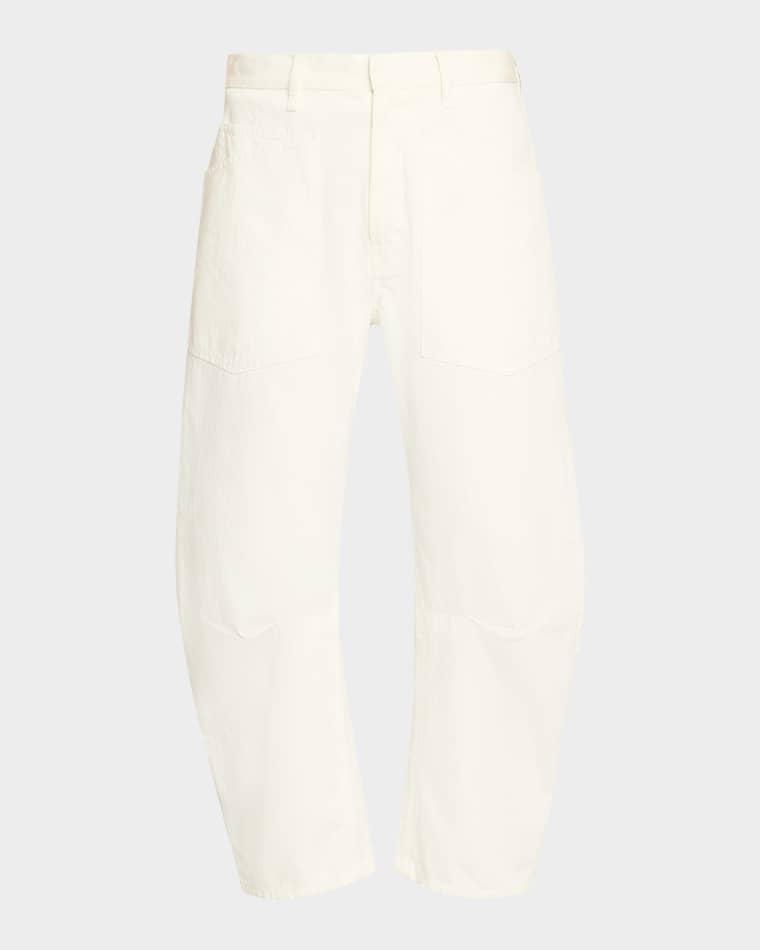Shon Herringbone Barrel-Leg Ankle Pants by NILI LOTAN