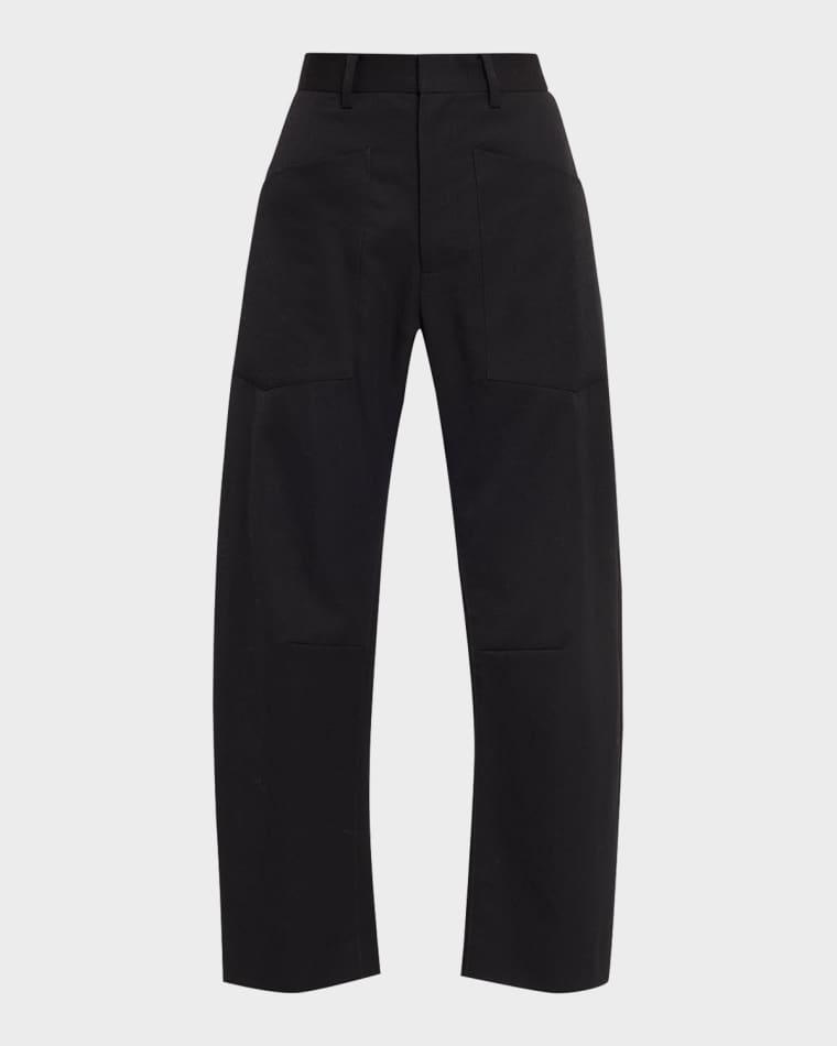 Shon Wool Barrel-Leg Ankle Pants by NILI LOTAN