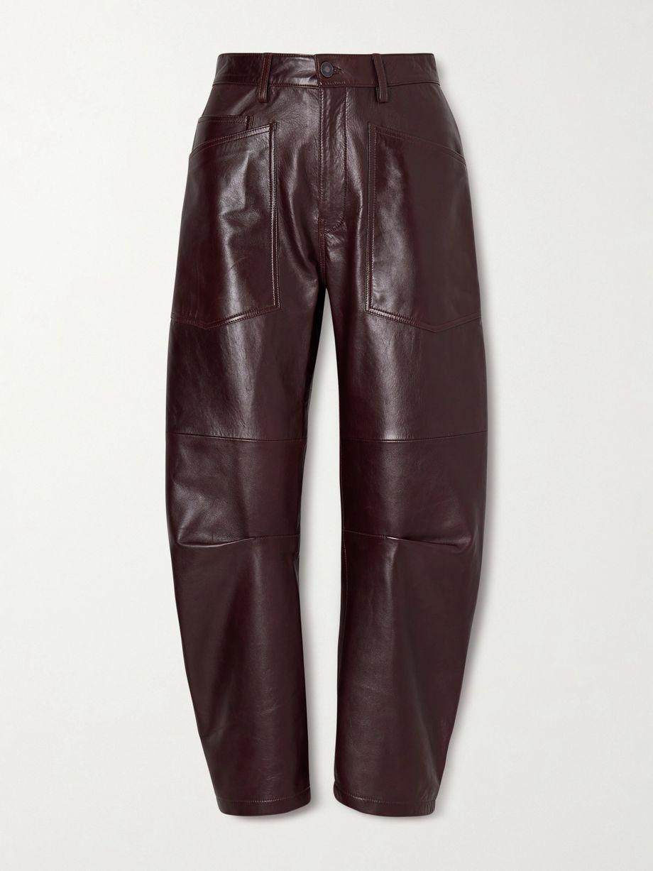 Shon leather barrel-leg pants by NILI LOTAN