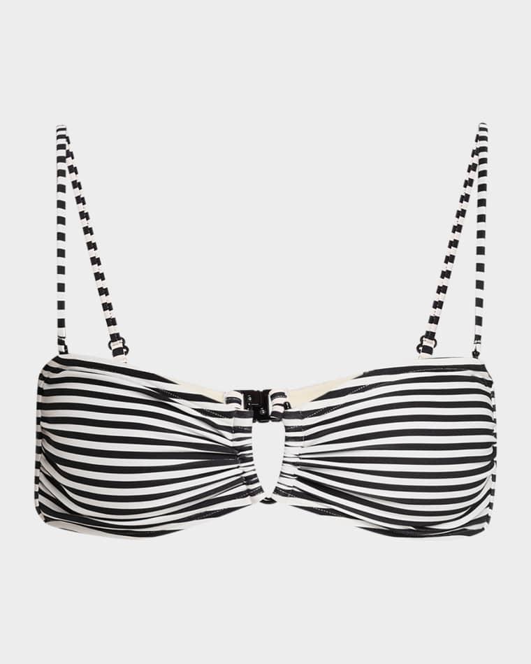 Striped Bandeau Bikini Top by NILI LOTAN