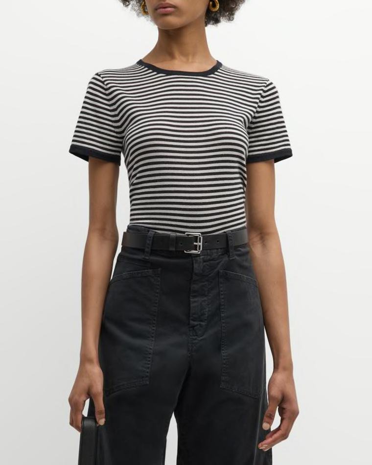 Striped Short-Sleeve T-Shirt by NILI LOTAN