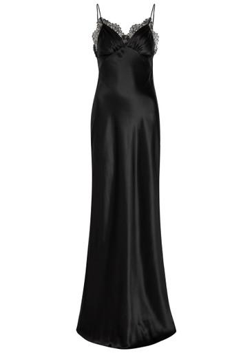 Sylas lace-trim silk maxi slip dress by NILI LOTAN