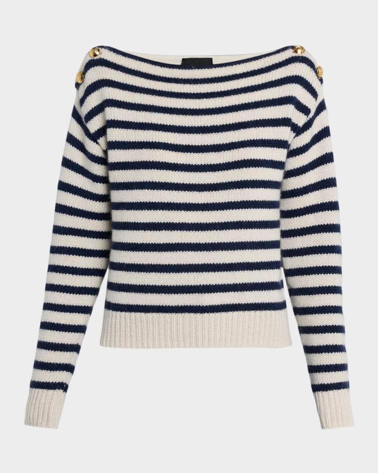 Tandy Striped Cashmere Boat-Neck Sweater by NILI LOTAN