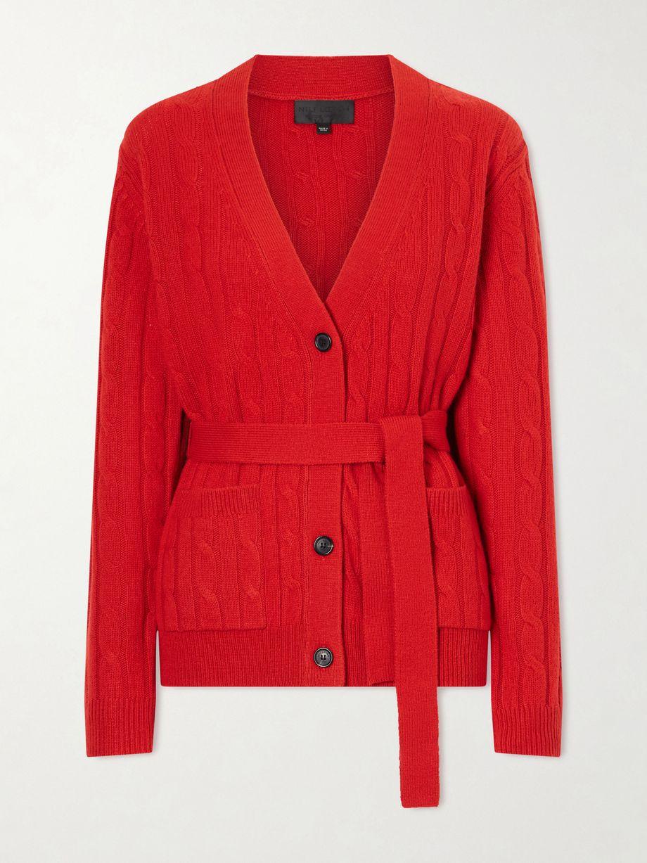 Tirza belted cable-knit cashmere cardigan by NILI LOTAN