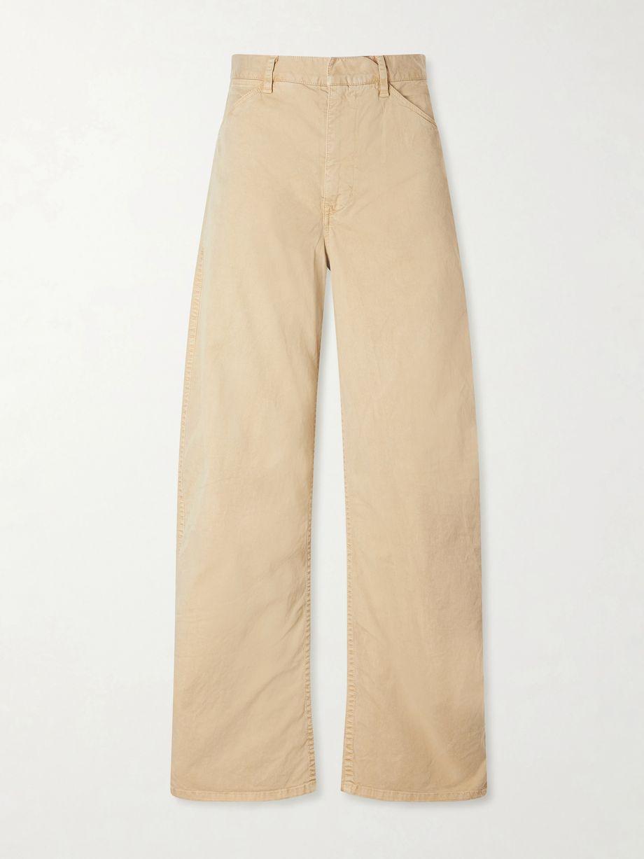 Tribeca brushed cotton-blend twill barrel-leg pants by NILI LOTAN