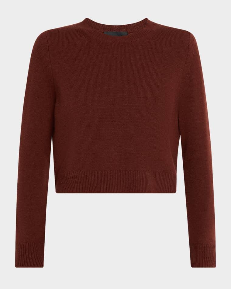 Venus Dark Rust Cashmere Crop Sweater by NILI LOTAN
