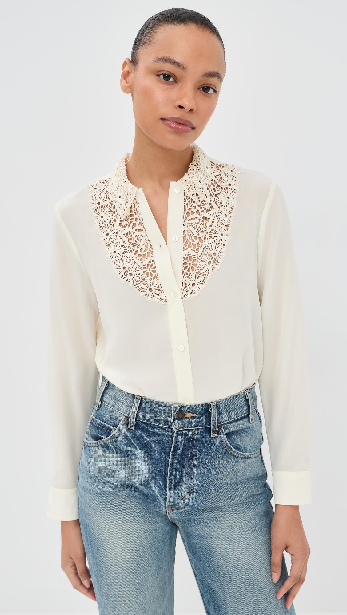 Zola Lace Silk Shirt by NILI LOTAN
